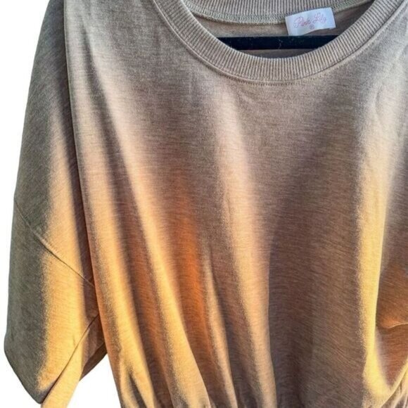 Pink Lily Women's Brown Scoop Neck Bodysuit Short Sleeve Stretchy Casual Medium - Picture 2 of 4